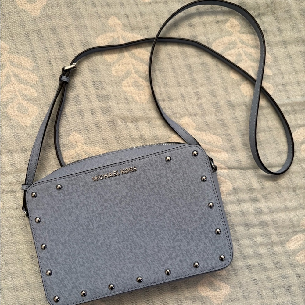 Michael Kors Blue Studded Crossbody Bag